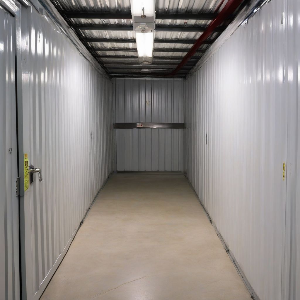 Climate-controlled storage unit interior